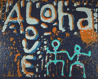 Robert Gann; Aloha Love 3, 2020, Original Printmaking Other, 10 x 10 inches. Artwork description: 241 inspired by the culture of Hawaii. Acrylic Mud Print...