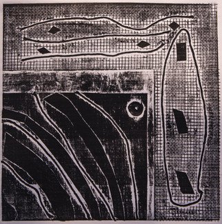Brian Hickey; Untitled, 2019, Original Printmaking Other, 6 x 6 inches. Artwork description: 241 Stream of conscious designed Collagraph...