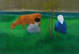 Brikena Berdo; Aside Lana River, 2006, Original Painting Oil, 100 x 70 cm. 