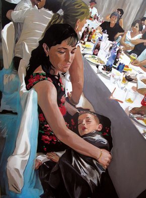 Brikena Berdo; At The Wedding, 2010, Original Painting Oil, 97 x 132 cm. 