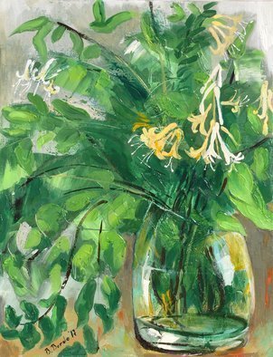 Brikena Berdo; Honeysuckle, 2017, Original Painting Oil, 30 x 40 cm. 