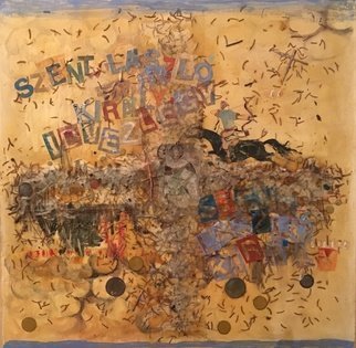 Beata Szechy; King Laslo, 2018, Original Mixed Media, 36 x 36 inches. Artwork description: 241 Laszlo was the son of King Bela of Hungary. He is one of the great national heroes of Hungary and made Hungary a great state, extending its borders and defending it successfully against invasion. ...