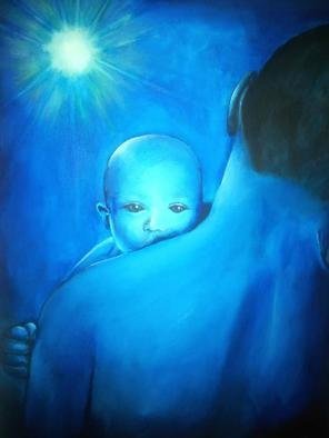 Kiran Kumar; FUTURE The Opposite Reflection, 2017, Original Painting Oil, 45 x 60 cm. Artwork description: 241 A fathers view on FUTURE, reflecting on his sons bright face. ...