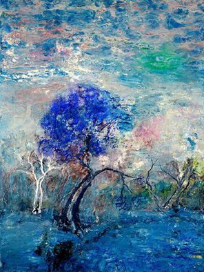 Bridget Busutil; Tides And Rivers, 2017, Original Painting Encaustic, 40 x 50 inches. Artwork description: 241 trees floating in water. ...