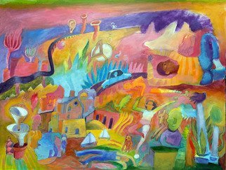 William B Hogan; Wound Up In Lala Land, 2020, Original Painting Acrylic, 40 x 30 inches. Artwork description: 241 I find LA to be surreal, colorful, majestic, warm, crazy, absurd, ceative, fast with the rhythms of highways and busy angelenos. An exciting city.  ...