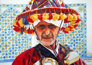 Anthony Seguna; Old Man MOROCCO, 2004, Original Watercolor, 40 x 30 cm. 