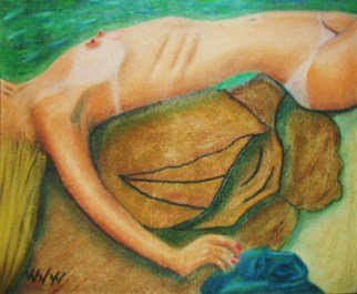 William Welke; Depicting Grace, 2011, Original Pastel, 11 x 8.5 inches. Artwork description: 241  pastel nude ...