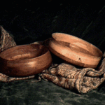Bryan Patterson; Bowls, 2002, Original Woodworking, 11 x 4 inches. Artwork description: 241 Hand sculpted cherry and birch bowls with elegant handcrafted carpetbag carrying case....