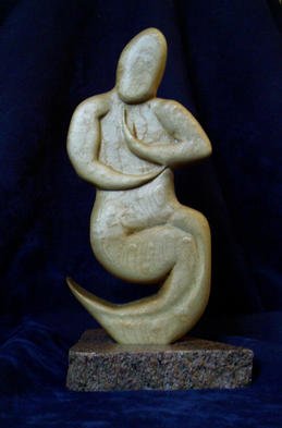 Bryan Patterson; Dancing Shiv, 2003, Original Sculpture Mixed, 5 x 18 inches. Artwork description: 241 Flowing, evolving fertility figure of maple and granite....
