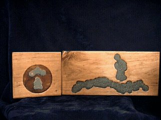 Bryan Patterson; Procreation, 2002, Original Sculpture Mixed, 24 x 9 inches. Artwork description: 241 Concretions inlaid in wood depicting the disciples' cycle of rebirth....