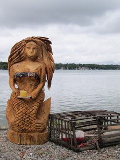 Von Nicholson; Fresh From The Sea, 2014, Original Sculpture Wood, 20 x 52 inches. Artwork description: 241  created from Knotty pine and sealed for all weather. about 4ft. tall and 90 lbs. ...
