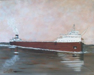 Craig Cantrell; Edmound Fitzgerald, 2008, Original Painting Oil, 30 x 24 inches. Artwork description: 241   Edmound Fitzgerald, seascape, Painting, art, sepia ...