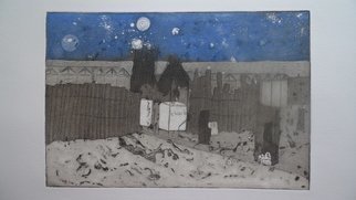 Cecilia Sassi; Party At 1 AM, 2011, Original Printmaking Etching, 9 x 6 inches. Artwork description: 241  Party in Beach               ...