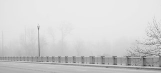 Celeste Mccullough; The Bridge, 2014, Original Photography Black and White, 96 x 30 inches. Artwork description: 241  Foggy street scene of bridge over the Congaree River.   ...