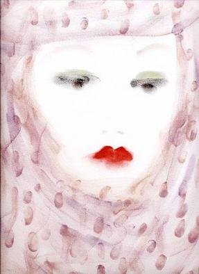 Susanne Tessari; Untitled, 2005, Original Drawing Other, 6 x 9 inches. Artwork description: 241 Vision in lipstick, blusher and powder eyeshadow.Finger- painted. ...