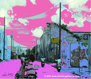 Christina Gattorno; Into The Pink, 2015, Original Photography Color, 42 x 36 inches. Artwork description: 241  Conceptual Photographic ArtDigital print on archival paper. Mounted on Aluminum & Plexiglas ...