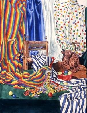 Carol Griffith; Caprice, 2003, Original Watercolor, 332 x 42 inches. Artwork description: 241 Caprice evolved out of a series of watercolors playing with pattern and its sources in three dimensions. ...
