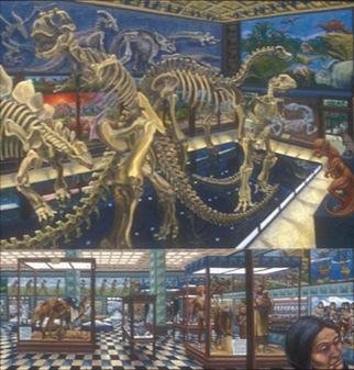 Carol Griffith; Museum Piece, 1990, Original Painting Oil, 73 x 71 inches. Artwork description: 241 Painted on two joined canvases, this painting tries to capture my essential memories of classic old natural history museums I have visited. ...