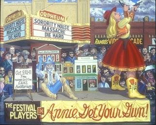 Carol Griffith; Parade Series Local Theater, 1996, Original Painting Oil, 60 x 46 inches. Artwork description: 241 Thise is one painting of 8 paintings that create the parade of the Parade Series, 376