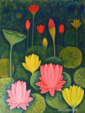 Chandru Hiremath; Lotuscsh0014, 2016, Original Painting Acrylic, 18 x 24 inches. Artwork description: 241 Lotus...