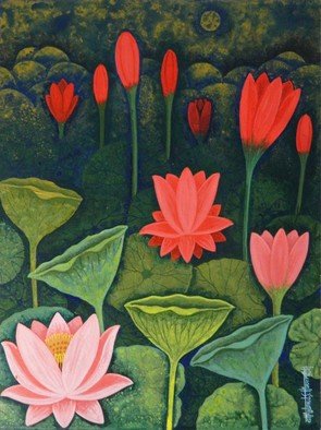 Chandru Hiremath; Lotuscsh0015, 2016, Original Painting Acrylic, 18 x 24 inches. Artwork description: 241 Lotus...