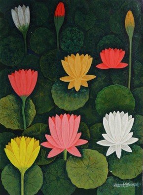 Chandru Hiremath; Lotuscsh0016, 2016, Original Painting Acrylic, 18 x 24 inches. Artwork description: 241 Lotus...