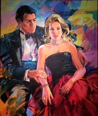 Doyle Chappell; Lotsie And Rick, 1995, Original Painting Acrylic, 44 x 48 inches. Artwork description: 241 The vibrant colors, energetic brush work, as well as the loose open areas lend a life force to this painting that seems to move and breath.  The relaxed yet formal attire give a elegant and sensuous presentation of these two dynamic personalities.  Their love for each other ...