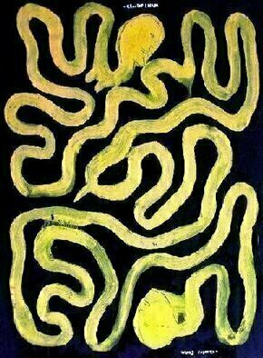 Charles Cham, '1656 SERPENT LOVERS', 2005, original Painting Oil, 60 x 81  cm. Artwork description: 2793 Charles CHAMi? 1/2s work is based on the eastern philosophy of Yin and Yang.  Just like the Yin and Yang symbol, there is no fixed top- bottom position for his paintings.  More information available at his official website www.  charlescham.  com...