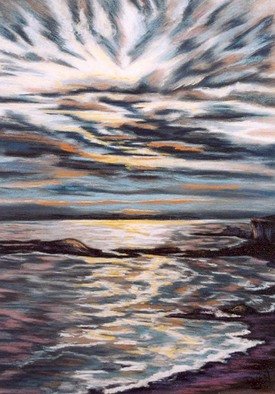 Dian Paura Chellis; Tempest, 2010, Original Pastel, 24 x 32 inches. Artwork description: 241  storm, sunset, ocean, clouds  ...