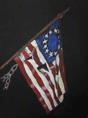Chris Cooper; American Flag 13 Colony, 2014, Original Painting Acrylic, 24 x 18 inches. Artwork description: 241  American, flag, 13, colony, patriotic              ...