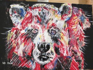Chris Cooper; Bear Painting, 2012, Original Painting Acrylic, 23 x 13 inches. Artwork description: 241 Painting, on wood, ...