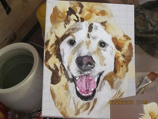 Chris Cooper; GoldenDoodle, 2013, Original Painting Acrylic, 12 x 16 inches. Artwork description: 241    Dog, portrait, animal         ...