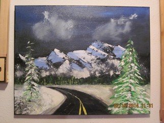 Chris Cooper; Mountain Access, 2014, Original Painting Acrylic, 20 x 16 inches. Artwork description: 241  snow, mountain, road, trees ...