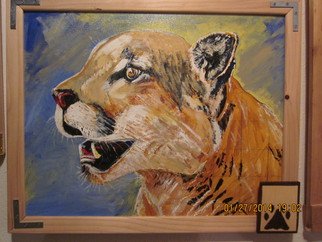 Chris Cooper; Mountain Lion, 2013, Original Painting Acrylic, 12 x 16 inches. Artwork description: 241    mountain lion, American lion, puma, catamount, painter                ...