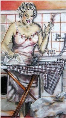 Christine Dumbsky; Oops I Did It Again, 2002, Original Painting Acrylic, 39 x 70 inches. Artwork description: 241 I ironed your shirt . . . Oops 1, Size: 180 x 100 cm 2002...