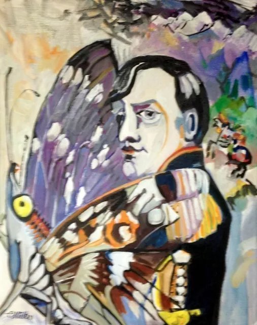 Chris Walker; Purple Emperor, 2019, Original Painting Oil, 40 x 50 cm. Artwork description: 241 Empereur Poupure - Apatura Iris,Oil on Stretched Canvas40cm x50cmWhile I dally with French citizenship I continue to paint.  This theme is alight after painting Painted Lady....