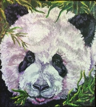 Cindy Pinnock; Panda, 2017, Original Painting Oil, 22 x 24 inches. Artwork description: 241 Panda, cute panda, giant panda, china, Disney Framed in black floating frame, wildlife, panda portrait, face, original, oil, painting ...