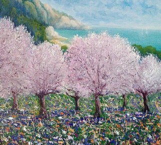 Isidro Cistare; Primavera, 2019, Original Painting Oil, 65 x 55 cm. Artwork description: 241 Oil painted on canvas with spatula and brushes with great contribution of matter. The artist has wanted to reflect in this coastal landscape, the almond trees in bloom, a spring day, the light, perspective and colors, typical of the artist, make this artwork, have a special charm. ...
