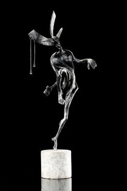 Claudio Bottero; Giocoliere, 2008, Original Sculpture Steel, 13 x 65 cm. Artwork description: 241 My interpretation of a medieval juggler.  A fun piece which is unique and adds some interest to any living space ...