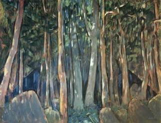 Bernard Collet; Forest Pyramide, 2000, Original Painting Oil, 150 x 118 cm. 