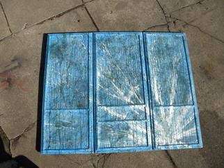 Collin Allen; Cased 2, 2016, Original Mixed Media, 5 x 4 feet. Artwork description: 241  Cased 2 is made from old window screens that were salvaged and with some paper and paint I made this large canvas.             This was made from salvaged wood that was found cut in small pieces. I used what I had and layered paint and removed it.  ...