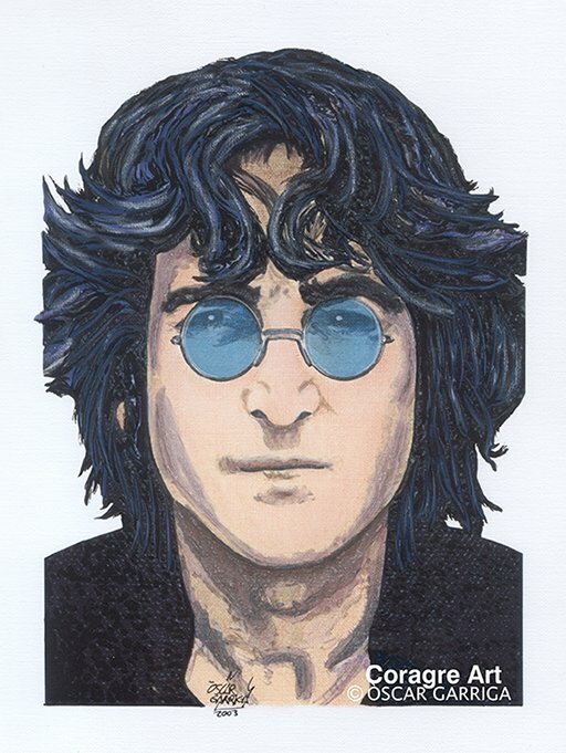 Oscar Garriga; John Lennon, 2003, Original Mixed Media, 21 x 30 cm. Artwork description: 241 Original mixed media drawing.Original sold, Print on demand. ...