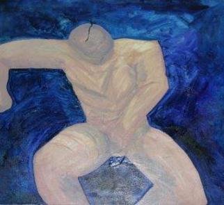 Cornelia Macfadyen; Male Nude, 2003, Original Painting Oil, 32 x 36 inches. Artwork description: 241 Oil on Canvas with Spackle...