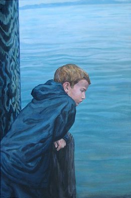 David Cuffari; Boy By The Water, 2004, Original Painting Acrylic, 24 x 36 inches. 