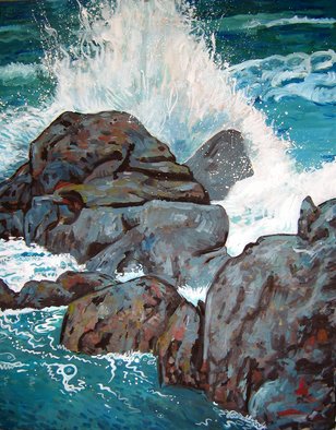 David Cuffari; Crashing Water, 2009, Original Painting Acrylic, 30 x 40 inches. 