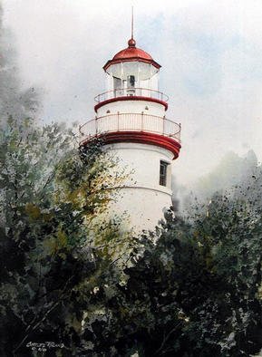 Charles Rowland; Marblehead Lighthouse, 2001, Original Watercolor, 16 x 20 inches. Artwork description: 241 Marblehead Lighthouse sits at the entrance to Sandusky Bay on Lake Erie. Built in 1821, Marblehead is the oldest working lighthouse on the Great Lakes. Available as a framed ( 16x20) Limited Edition Print for $139. 00 or matted but unframed for $39. 00Shipping and Handling in ...