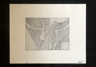 Bryan Mcfarland; Texture, 1996, Original Illustration, 14 x 11 inches. Artwork description: 241 Abstract facial features in textured ink drawing technique.  ...