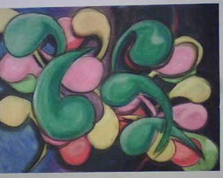 Michael Jenkins; Busey, 2008, Original Pastel, 30 x 22 inches. Artwork description: 241  Colon Shapes dancing in space in and orgies' frenzy. ...