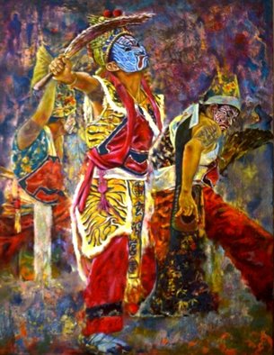  Jian Yu Jhuang; Taiwan Exorcism Dance, 2019, Original Painting Oil, 91 x 107 cm. Artwork description: 241 My sister has been possessed by a demon. The exorcists came to exorcised the demon from her body. ...