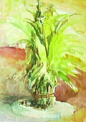 Daniel Clarke, 'Chinese Bamboo', 2006, original Watercolor, 15 x 20  inches. Artwork description: 10227 Orchids is part of the Artist' s California scenes series of art.Work is in a single matted wood frame....